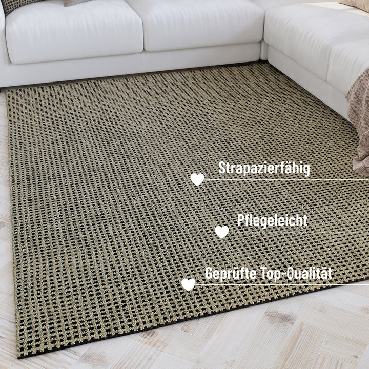 Fein strukturierte Teppichkante des Hamptons TWENTYNINE mit präziser Naht und langlebigem Materialabschluss.