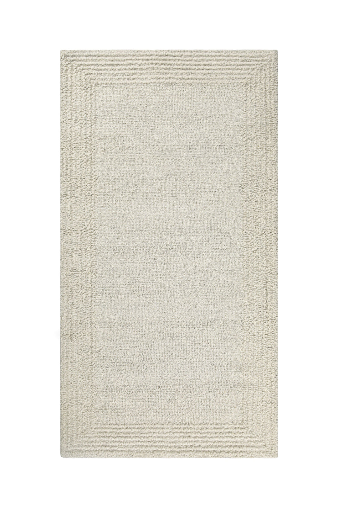 Kurzflor Teppich Creme Weiß aus Schurwolle "Hamptons TWENTYONE" WECONhome