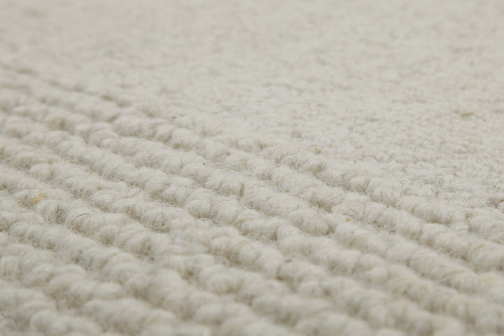 Kurzflor Teppich Rund Creme Weiß aus Schurwolle "Hamptons TWENTYONE" WECONhome