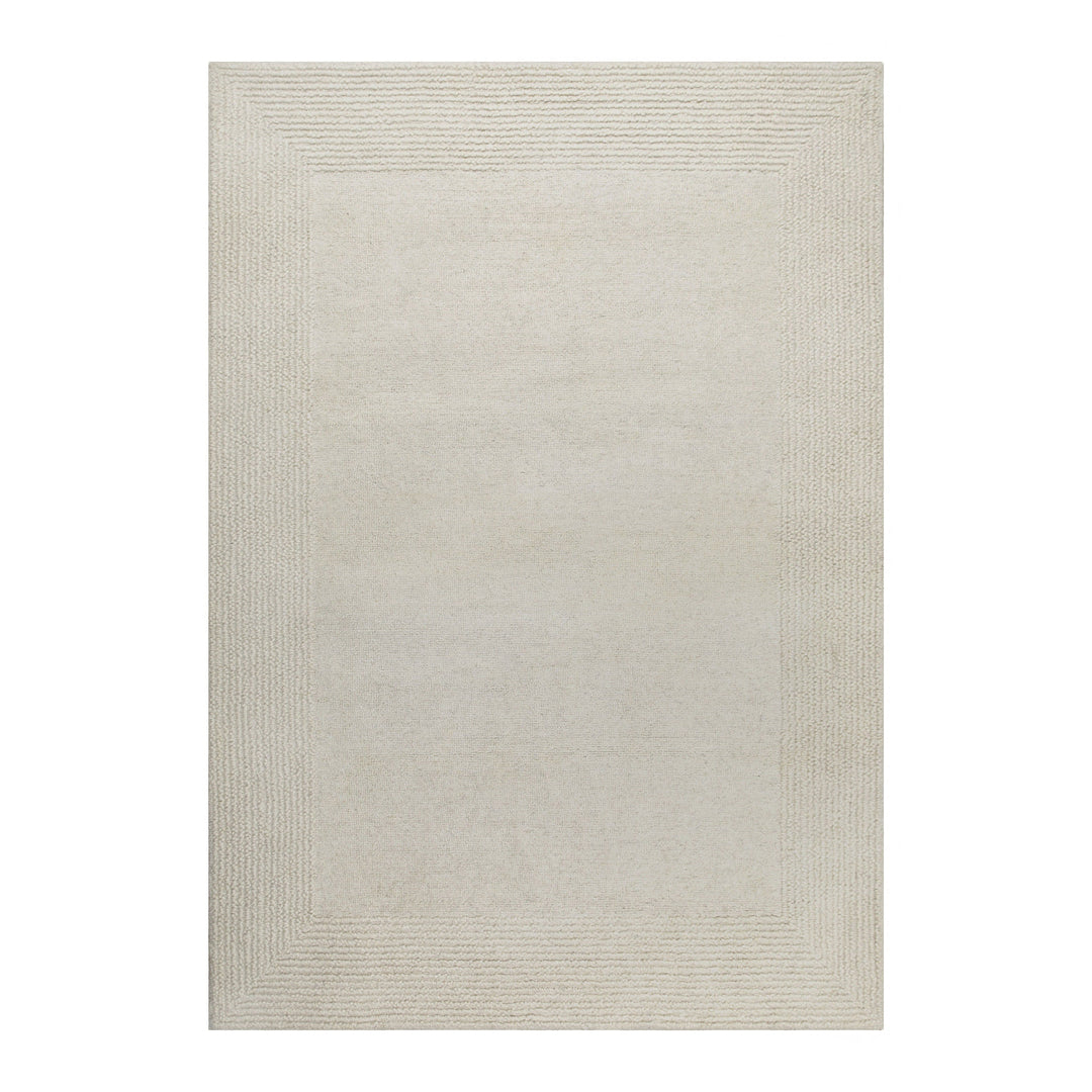 Kurzflor Teppich Creme Weiß aus Schurwolle "Hamptons TWENTYONE" WECONhome