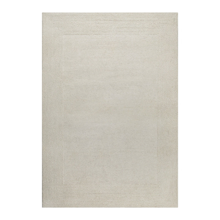 Kurzflor Teppich Creme Weiß aus Schurwolle "Hamptons TWENTYONE" WECONhome
