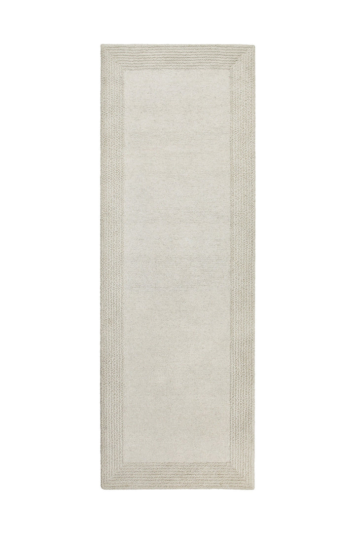 Kurzflor Teppich Creme Weiß aus Schurwolle "Hamptons TWENTYONE" WECONhome
