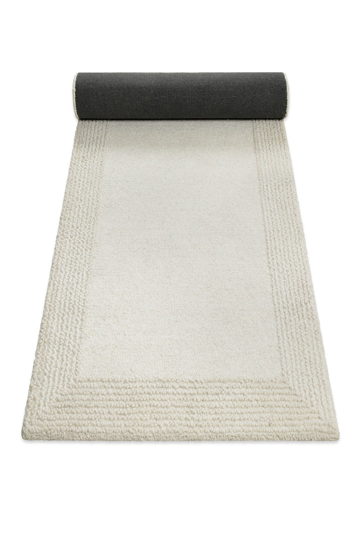 Kurzflor Teppich Creme Weiß aus Schurwolle "Hamptons TWENTYONE" WECONhome