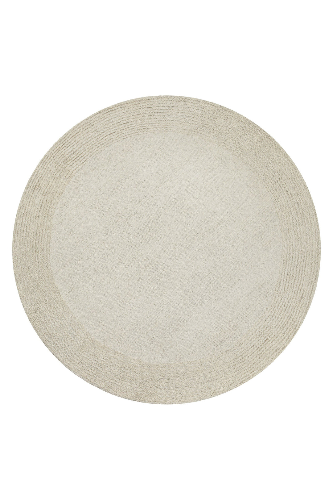 Kurzflor Teppich Rund Creme Weiß aus Schurwolle "Hamptons TWENTYONE" WECONhome
