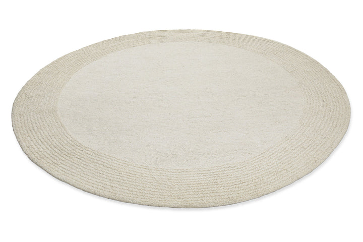 Kurzflor Teppich Rund Creme Weiß aus Schurwolle "Hamptons TWENTYONE" WECONhome