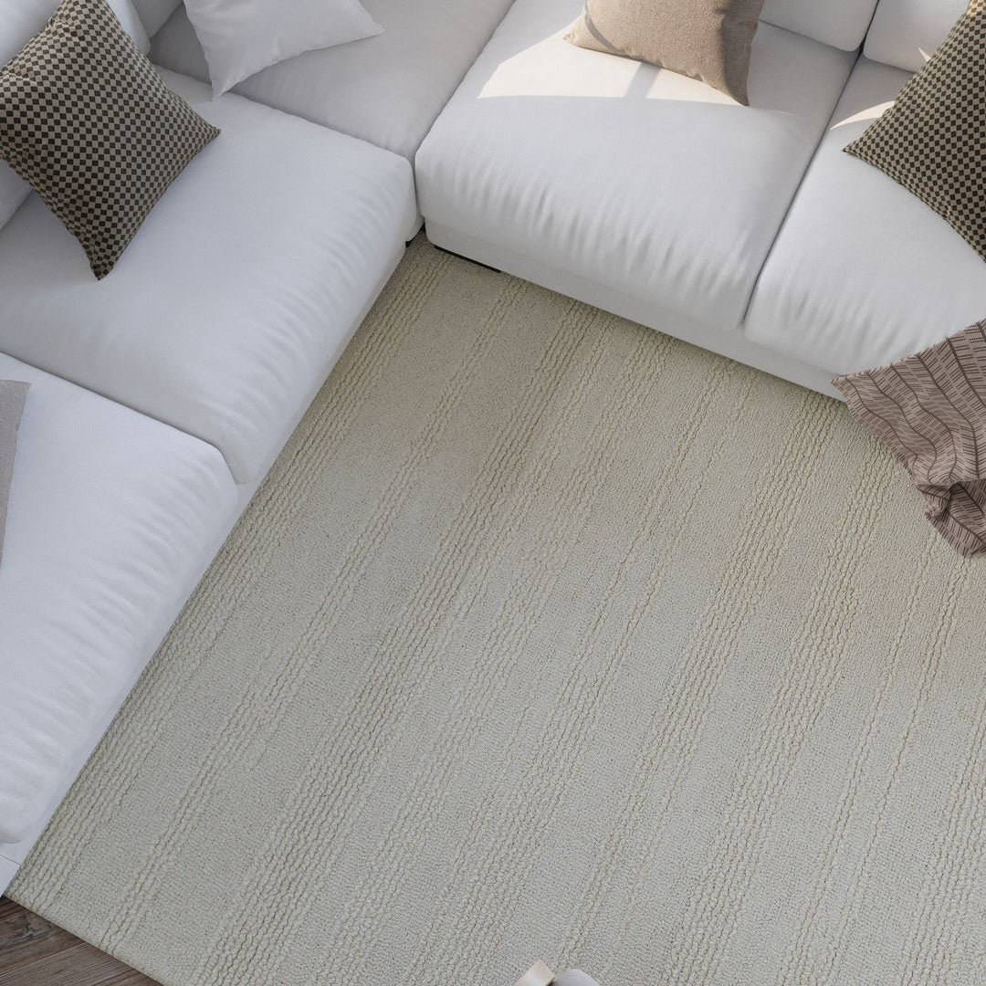 Kurzflor Teppich Creme Weiß "Hamptons TWENTYSEVEN" WECONhome