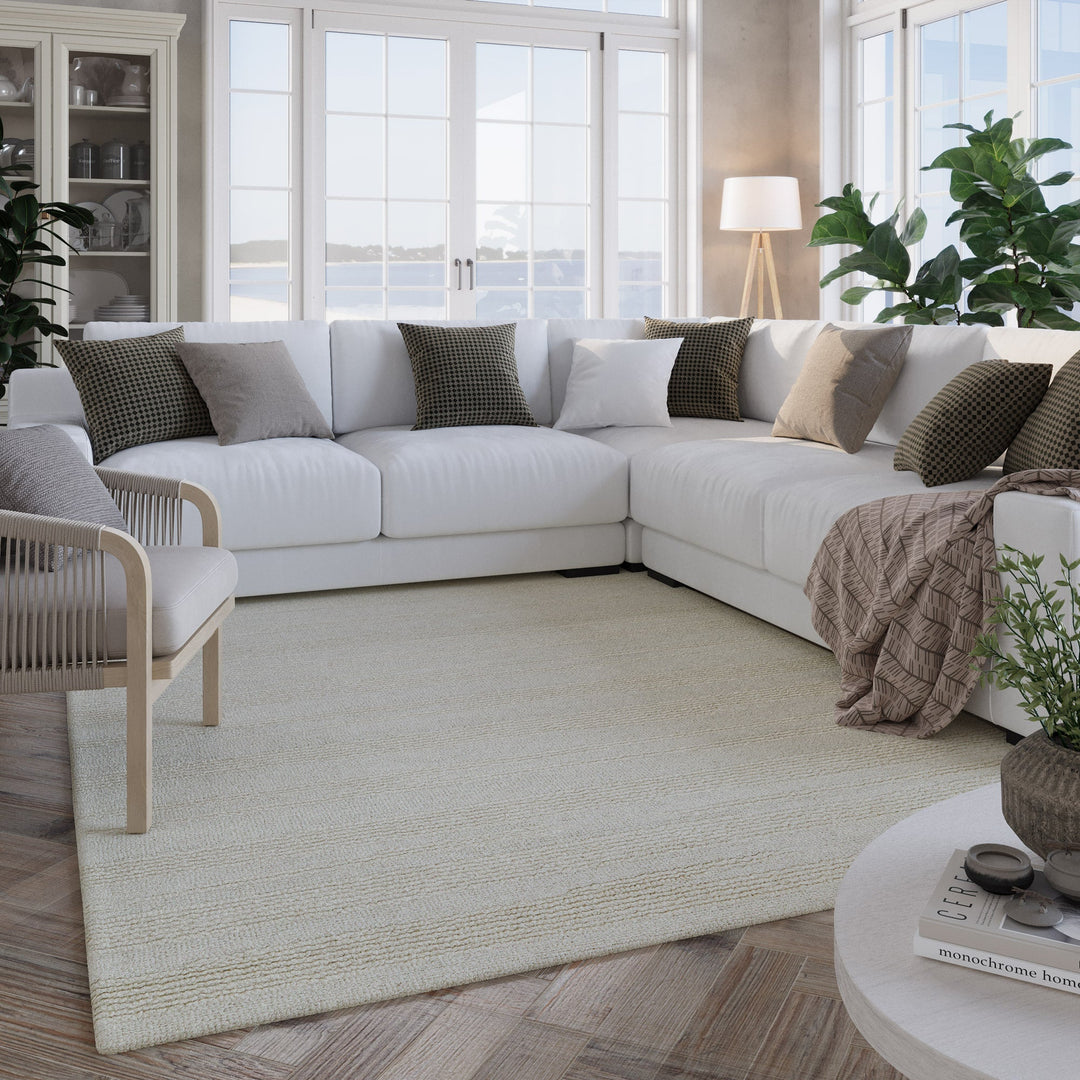 Kurzflor Teppich Creme Weiß "Hamptons TWENTYSEVEN" WECONhome