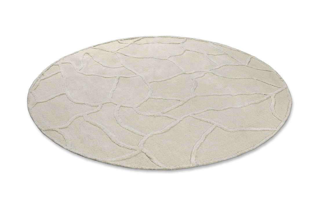 Kurzflor Teppich Rund Creme Weiß "Hamptons TWENTYSIX" WECONhome