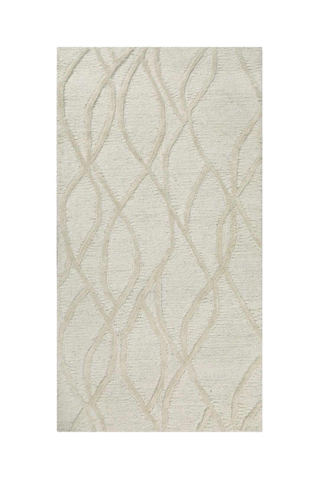 Kurzflor Teppich Creme Weiß aus Schurwolle "Hamptons TWENTYTHREE" WECONhome