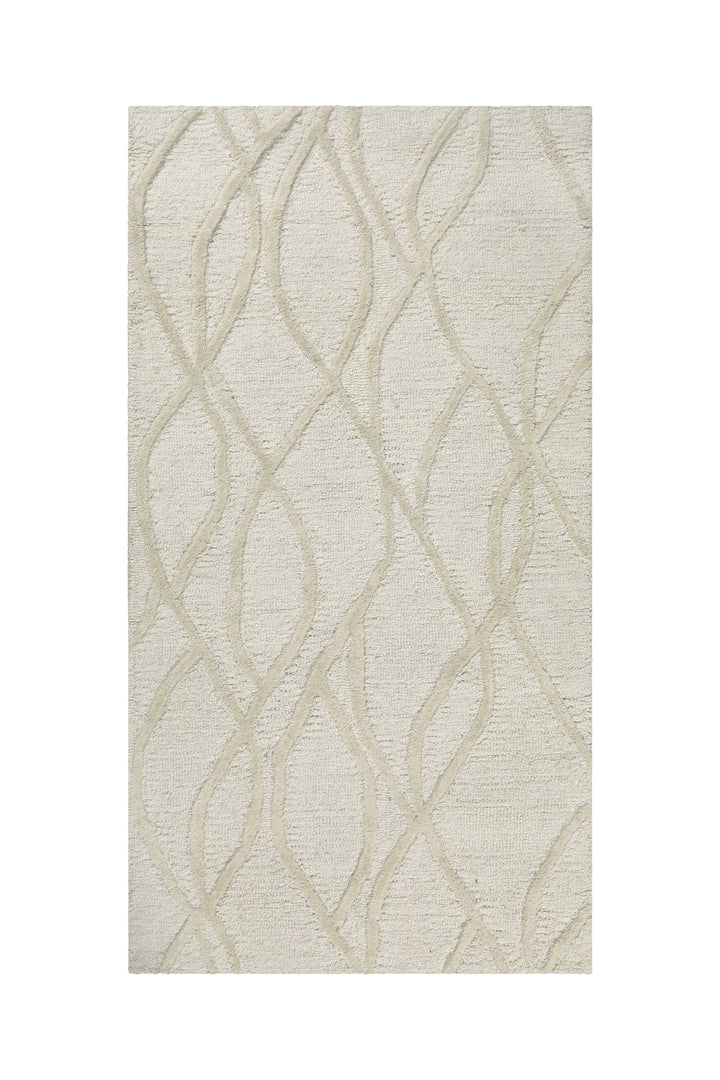 Kurzflor Teppich Creme Weiß aus Schurwolle "Hamptons TWENTYTHREE" WECONhome