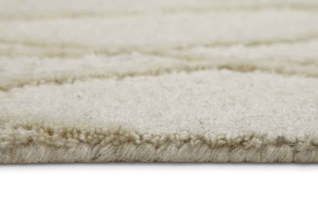 Kurzflor Teppich Rund Creme Weiß aus Schurwolle "Hamptons TWENTYTHREE" WECONhome