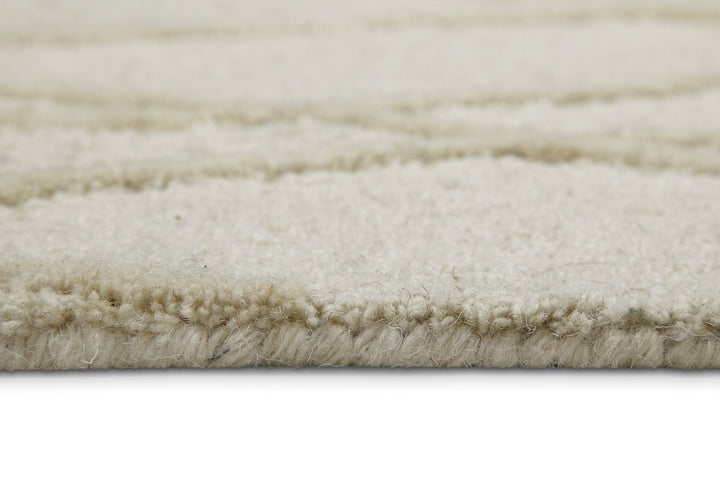 Kurzflor Teppich Rund Creme Weiß aus Schurwolle "Hamptons TWENTYTHREE" WECONhome