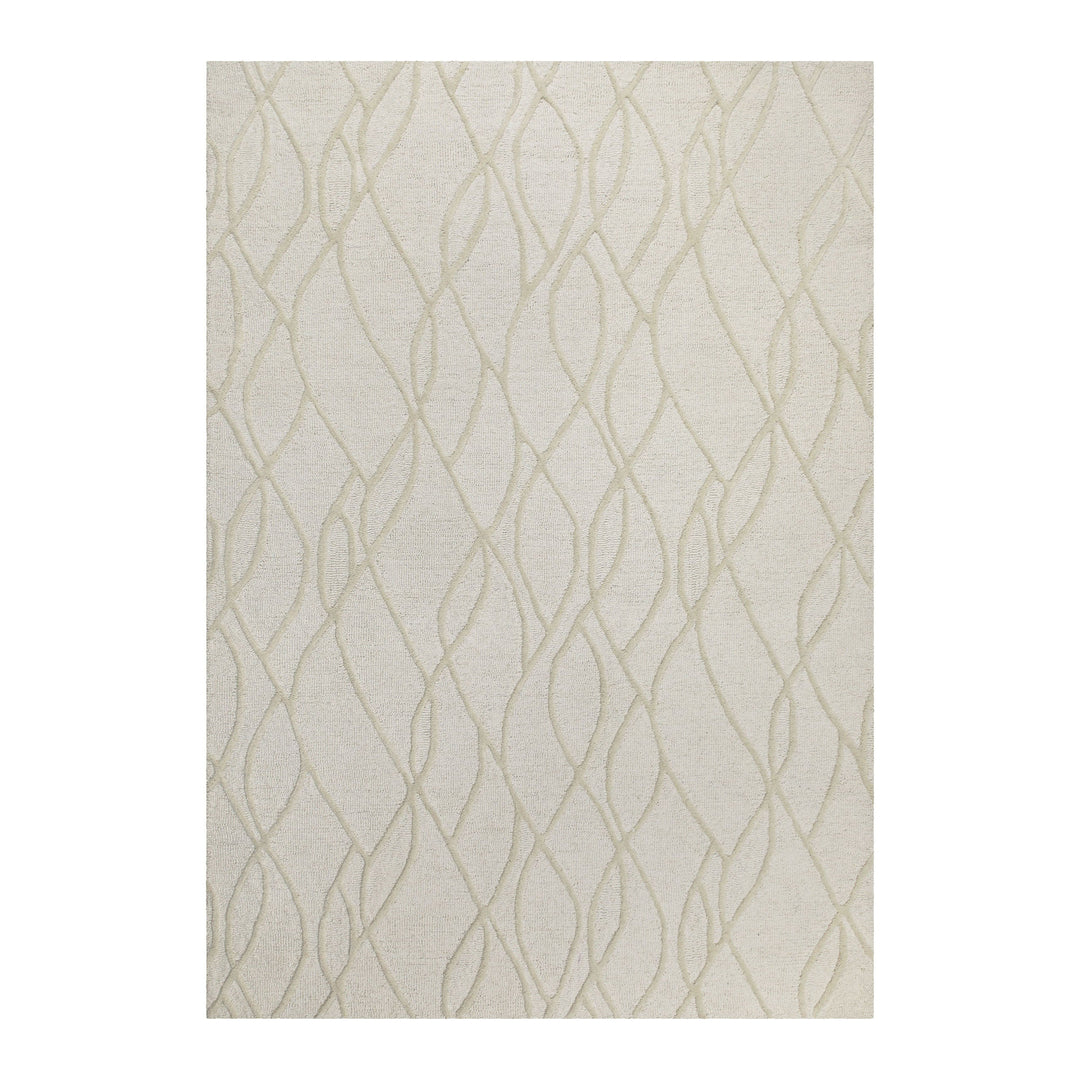 Kurzflor Teppich Creme Weiß aus Schurwolle "Hamptons TWENTYTHREE" WECONhome