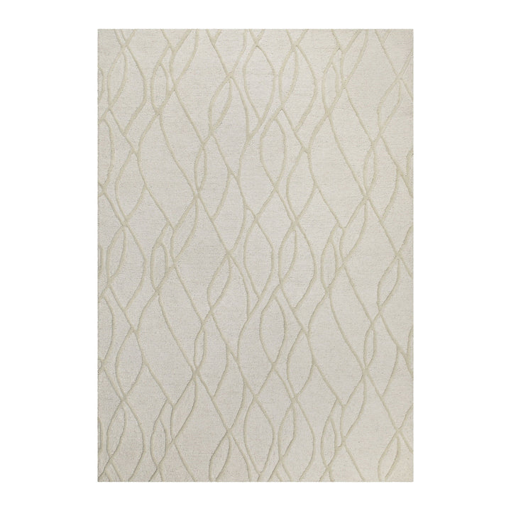 Kurzflor Teppich Creme Weiß aus Schurwolle "Hamptons TWENTYTHREE" WECONhome