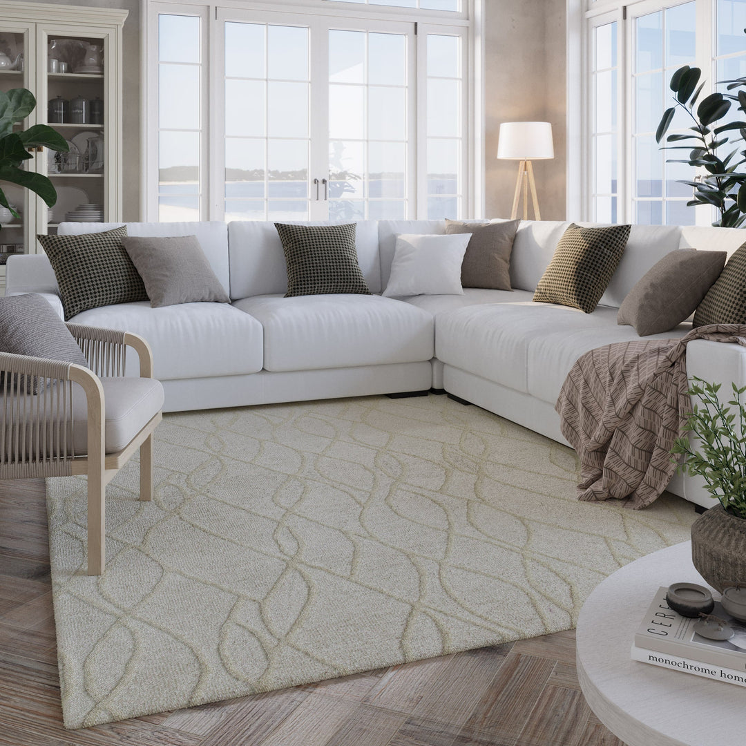 Kurzflor Teppich Creme Weiß Hamptons TWENTYTHREE online kaufen