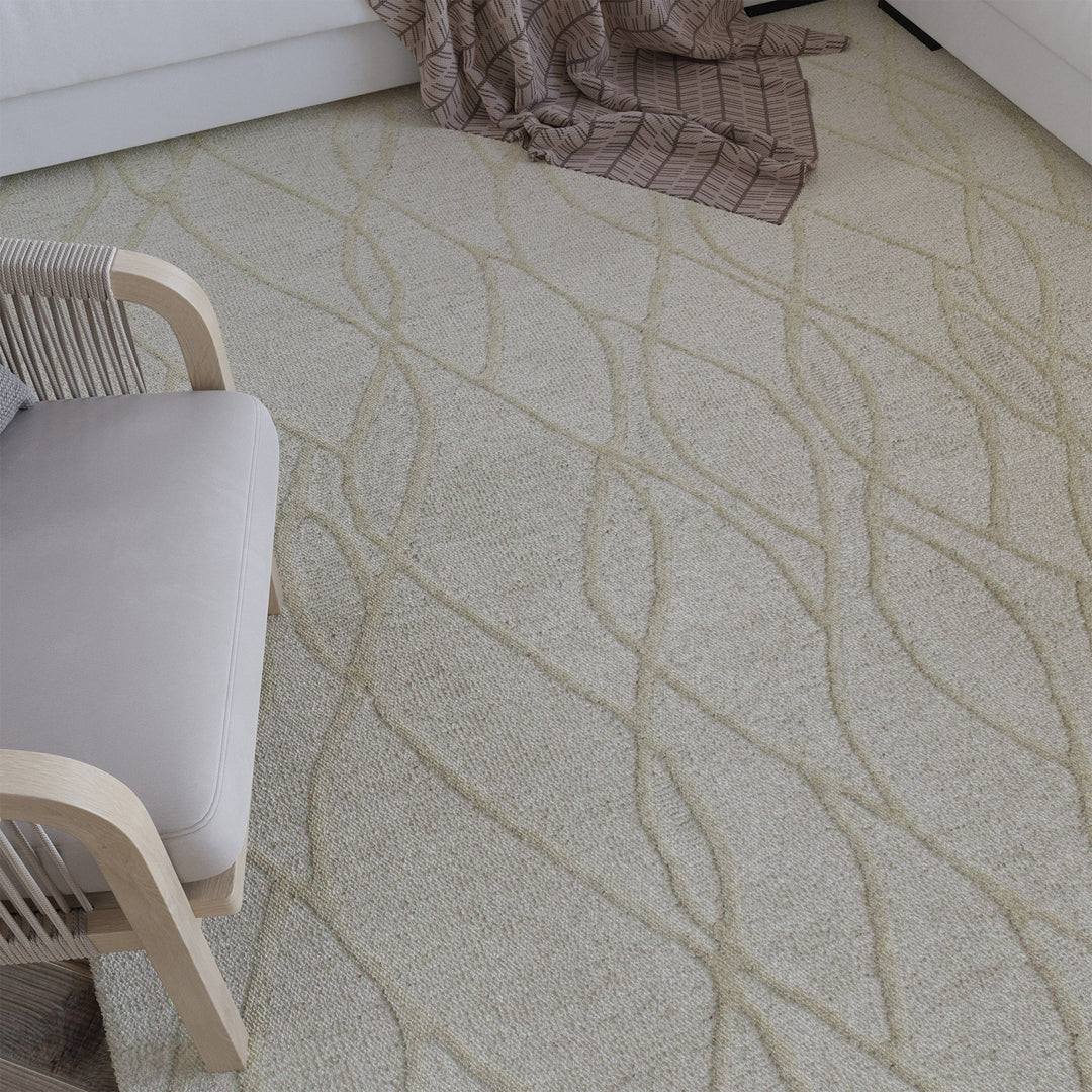Kurzflor Teppich Creme Weiß aus Schurwolle "Hamptons TWENTYTHREE" WECONhome