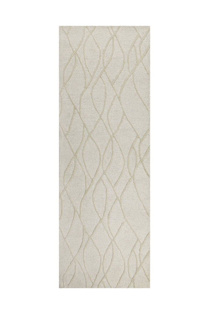Kurzflor Teppich Creme Weiß aus Schurwolle "Hamptons TWENTYTHREE" WECONhome