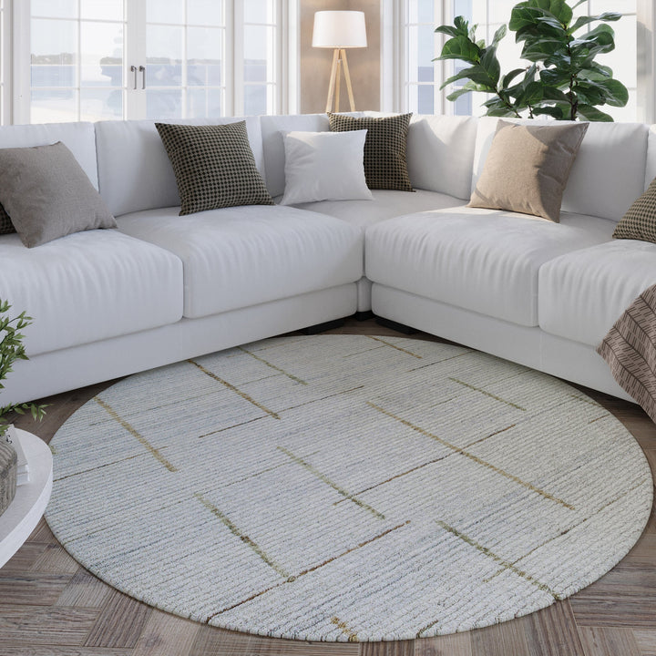 Kurzflor Teppich Rund Perl Weiß "Hamptons TWENTYTWO" WECONhome