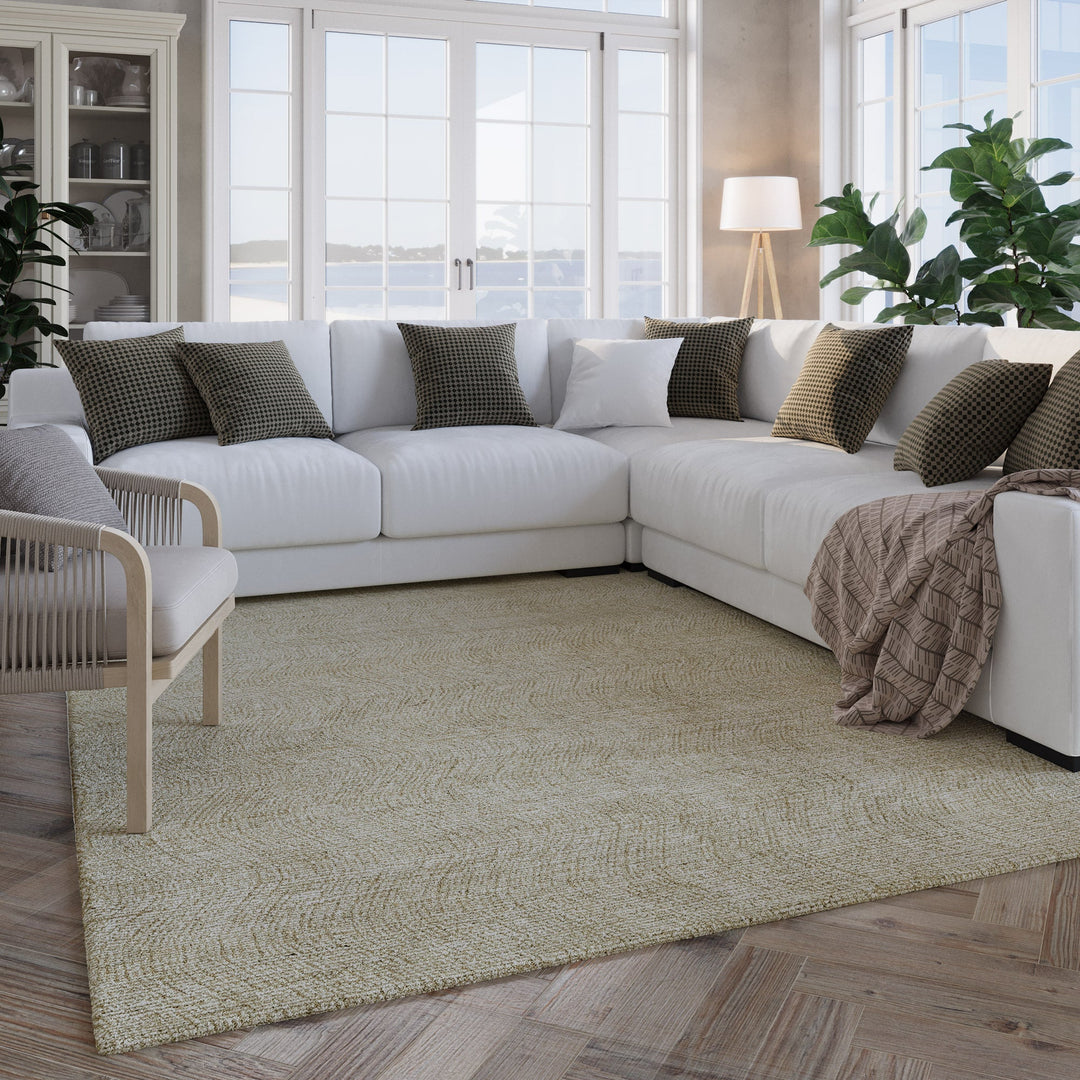 Kurzflor Teppich Sand Beige aus Schurwolle "Hamptons THIRTEEN" WECONhome