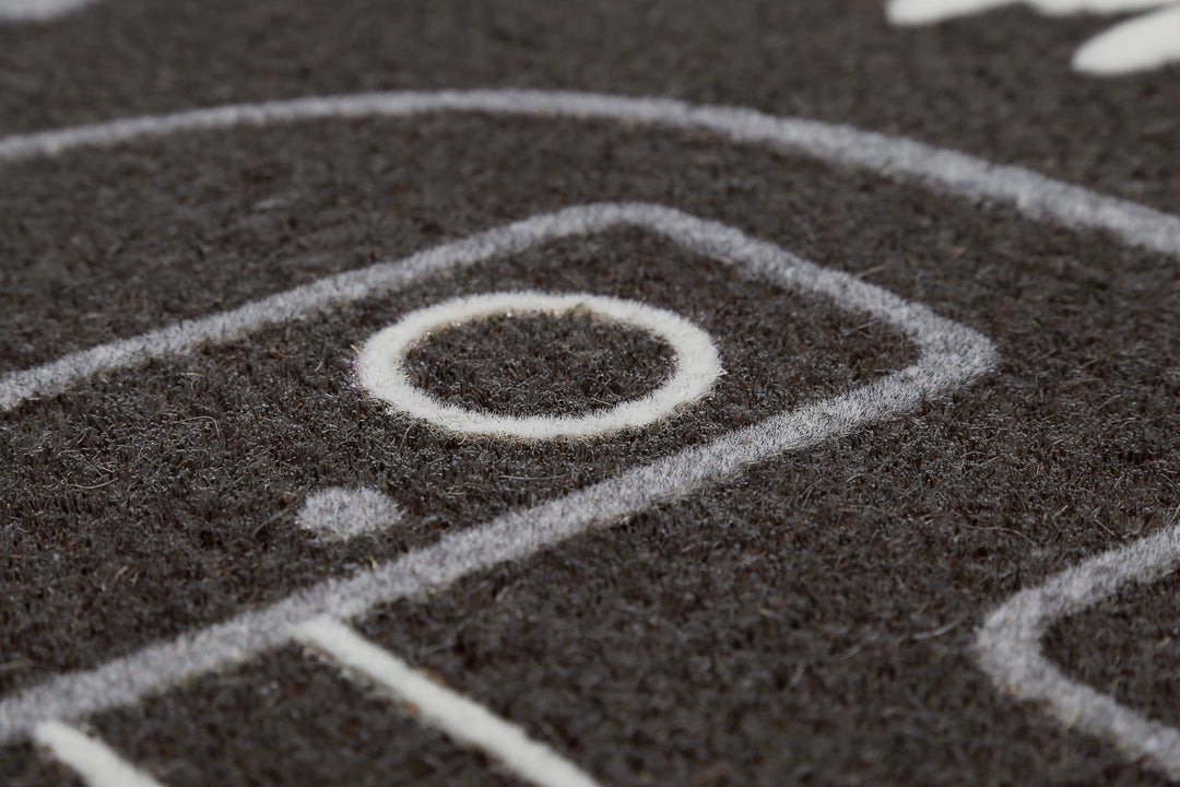 Happy Camper Fußmatte anthrazit Kurzflor rechteckig