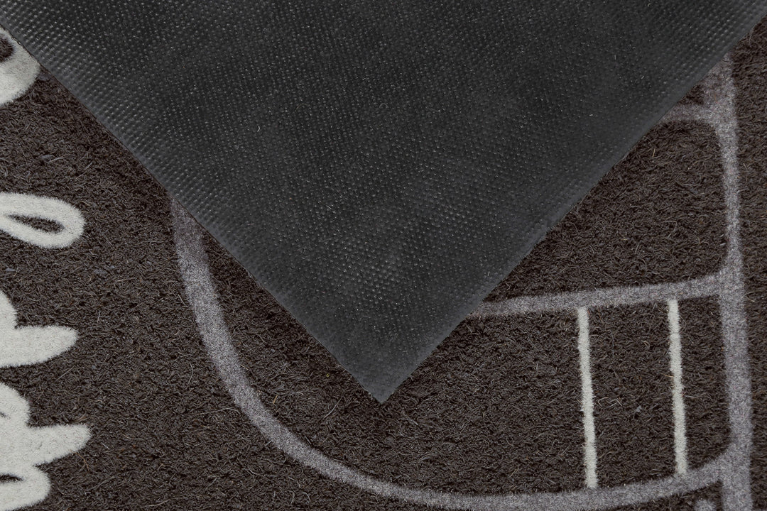 Happy Camper Fußmatte anthrazit Kurzflor rechteckig