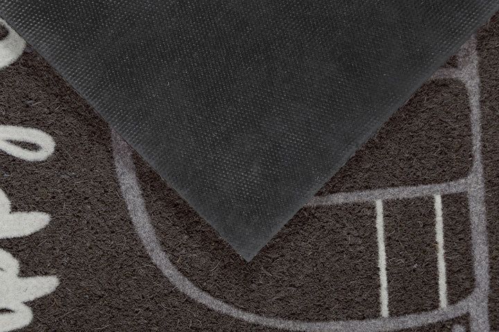 Happy Camper Fußmatte anthrazit Kurzflor rechteckig