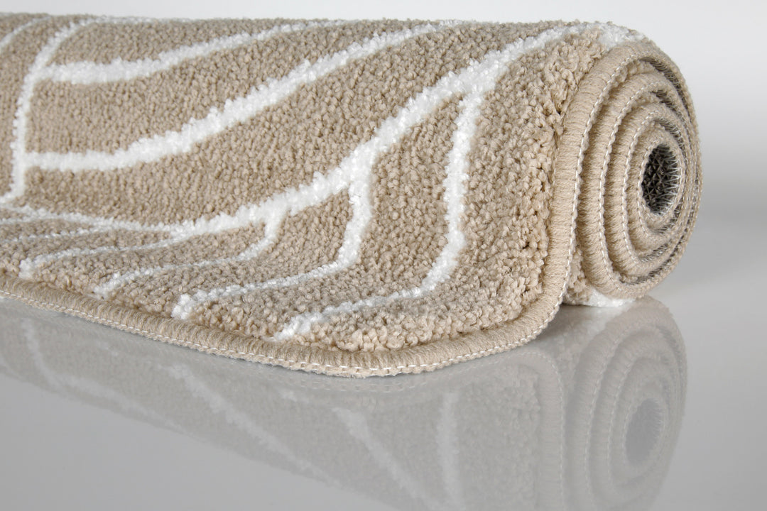 Hilda Badteppich beige Kurzflor rechteckig