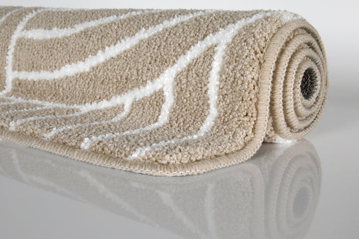 Hilda Badteppich beige Kurzflor rechteckig