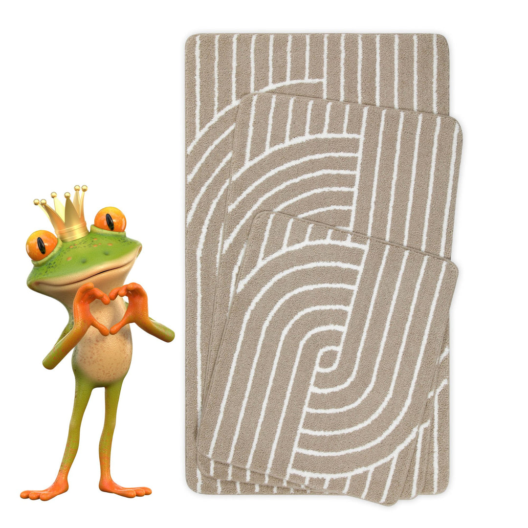 Hilda Badteppich beige Kurzflor rechteckig