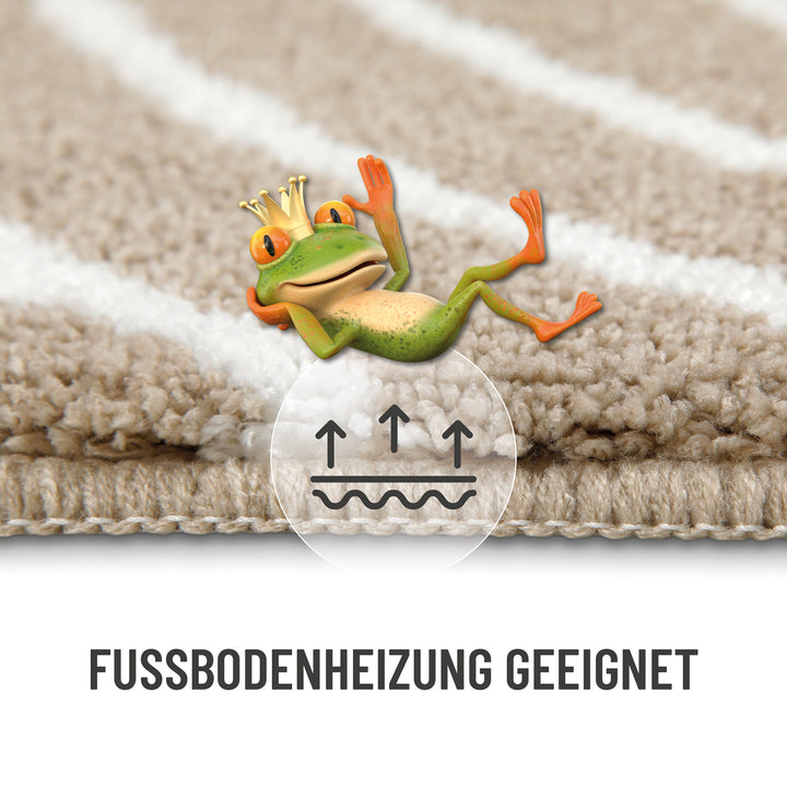 Hilda Badteppich beige Kurzflor rechteckig