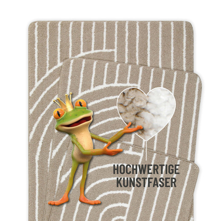 Hilda Badteppich beige Kurzflor rechteckig