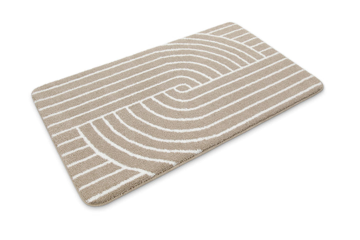 Hilda Badteppich beige Kurzflor rechteckig