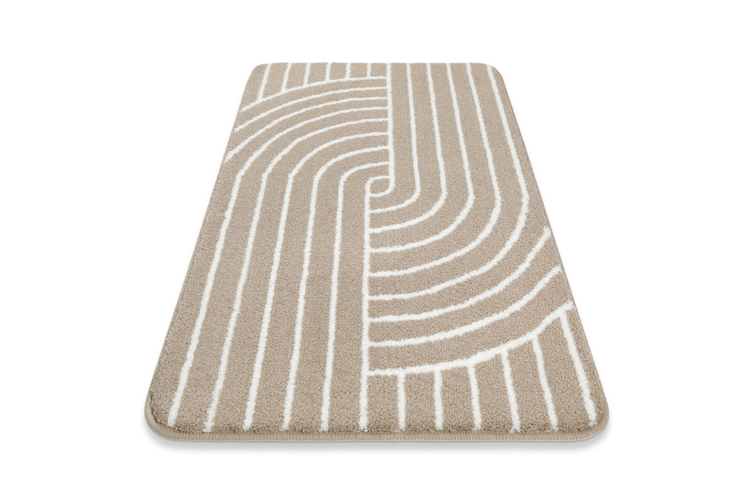 Hilda Badteppich beige Kurzflor rechteckig