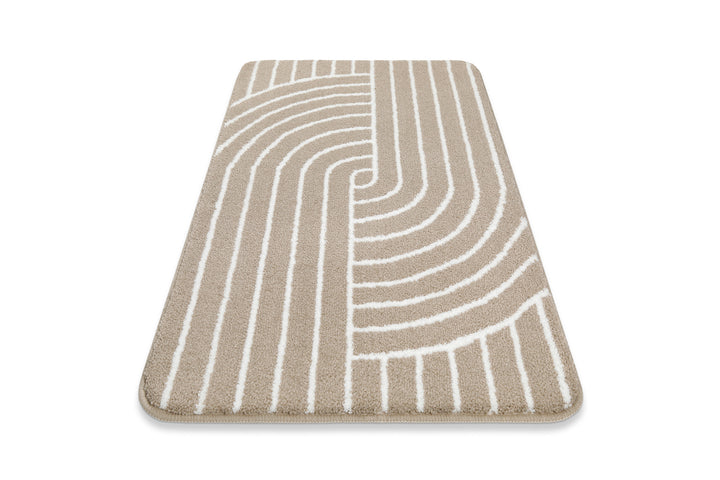 Hilda Badteppich beige Kurzflor rechteckig