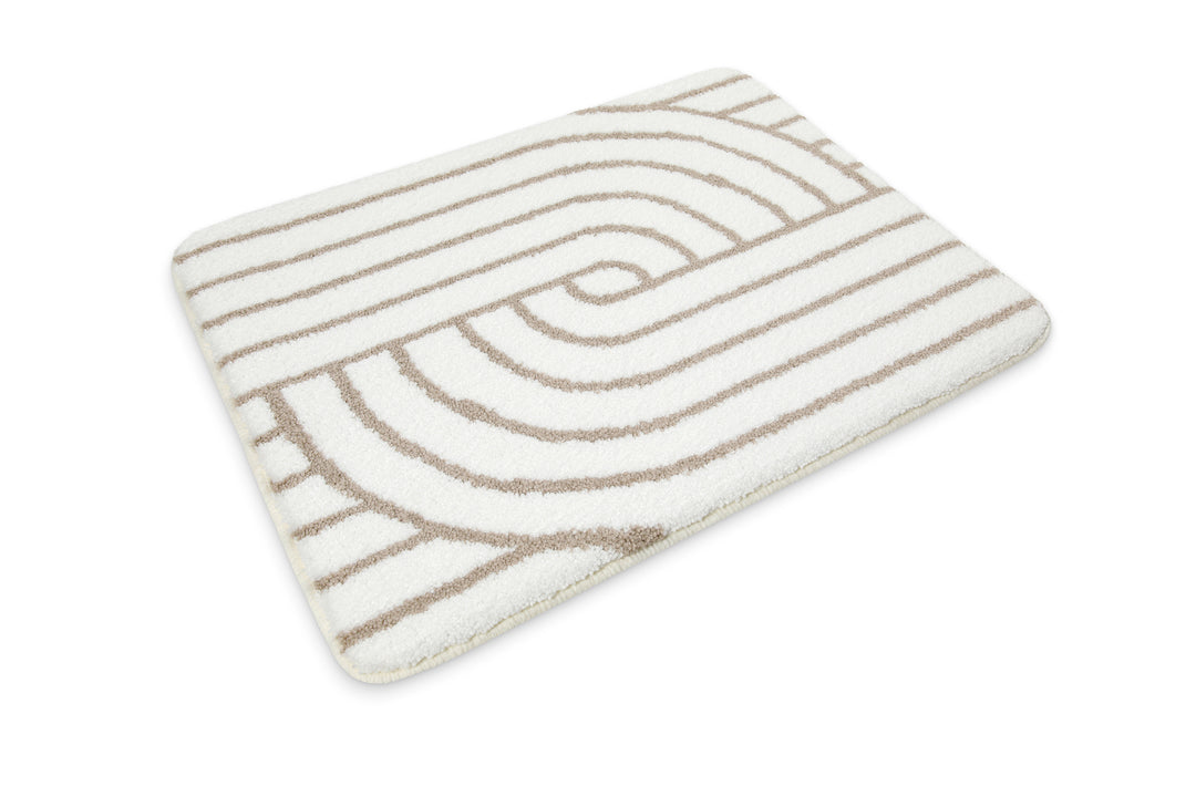 Hilda Badteppich beige Kurzflor rechteckig