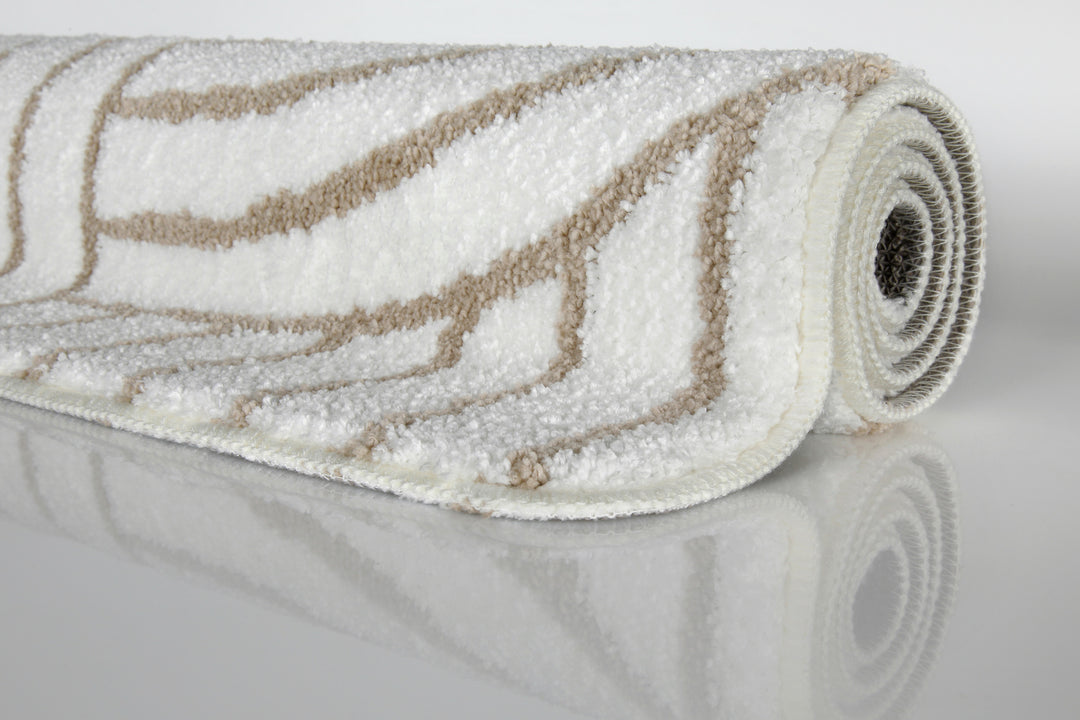 Hilda Badteppich beige Kurzflor rechteckig