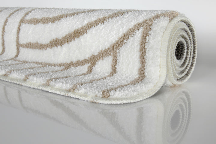 Hilda Badteppich beige Kurzflor rechteckig