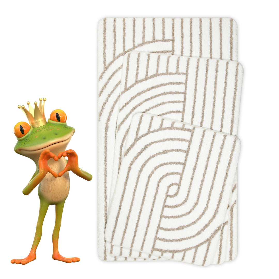 Hilda Badteppich beige Kurzflor rechteckig