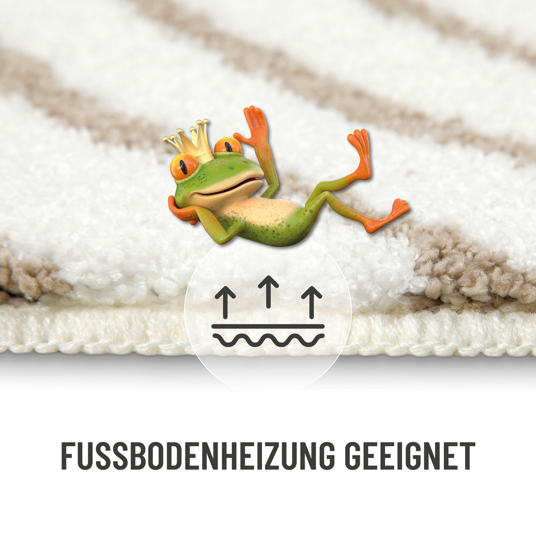 Hilda Badteppich beige Kurzflor rechteckig