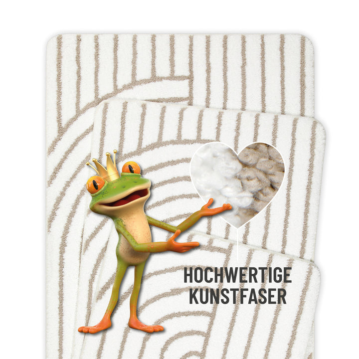 Hilda Badteppich beige Kurzflor rechteckig