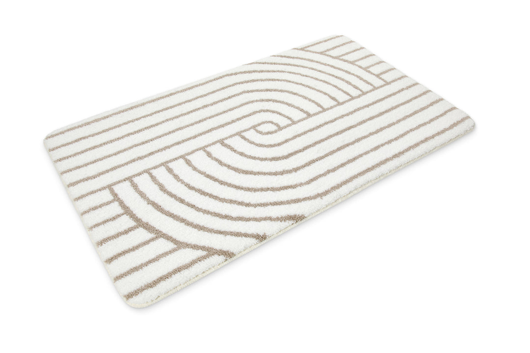 Hilda Badteppich beige Kurzflor rechteckig