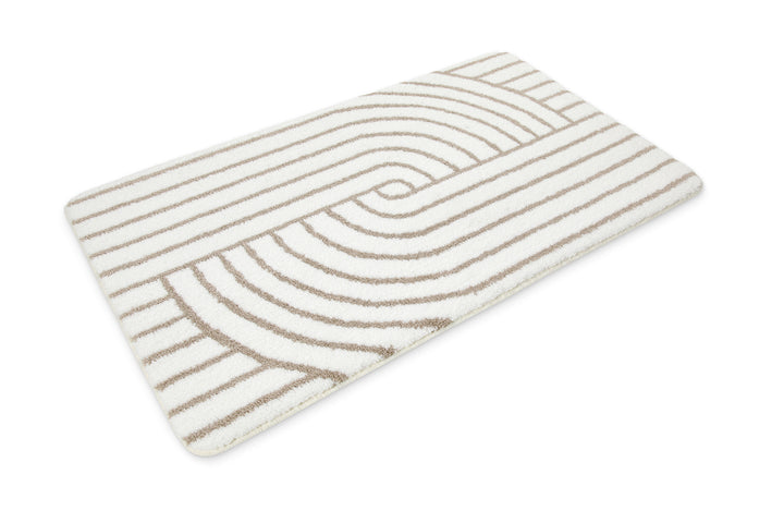 Hilda Badteppich beige Kurzflor rechteckig