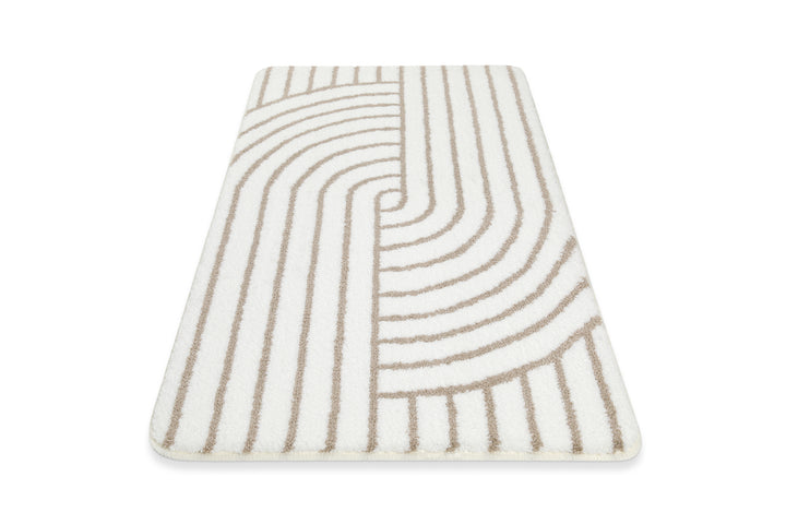 Hilda Badteppich beige Kurzflor rechteckig