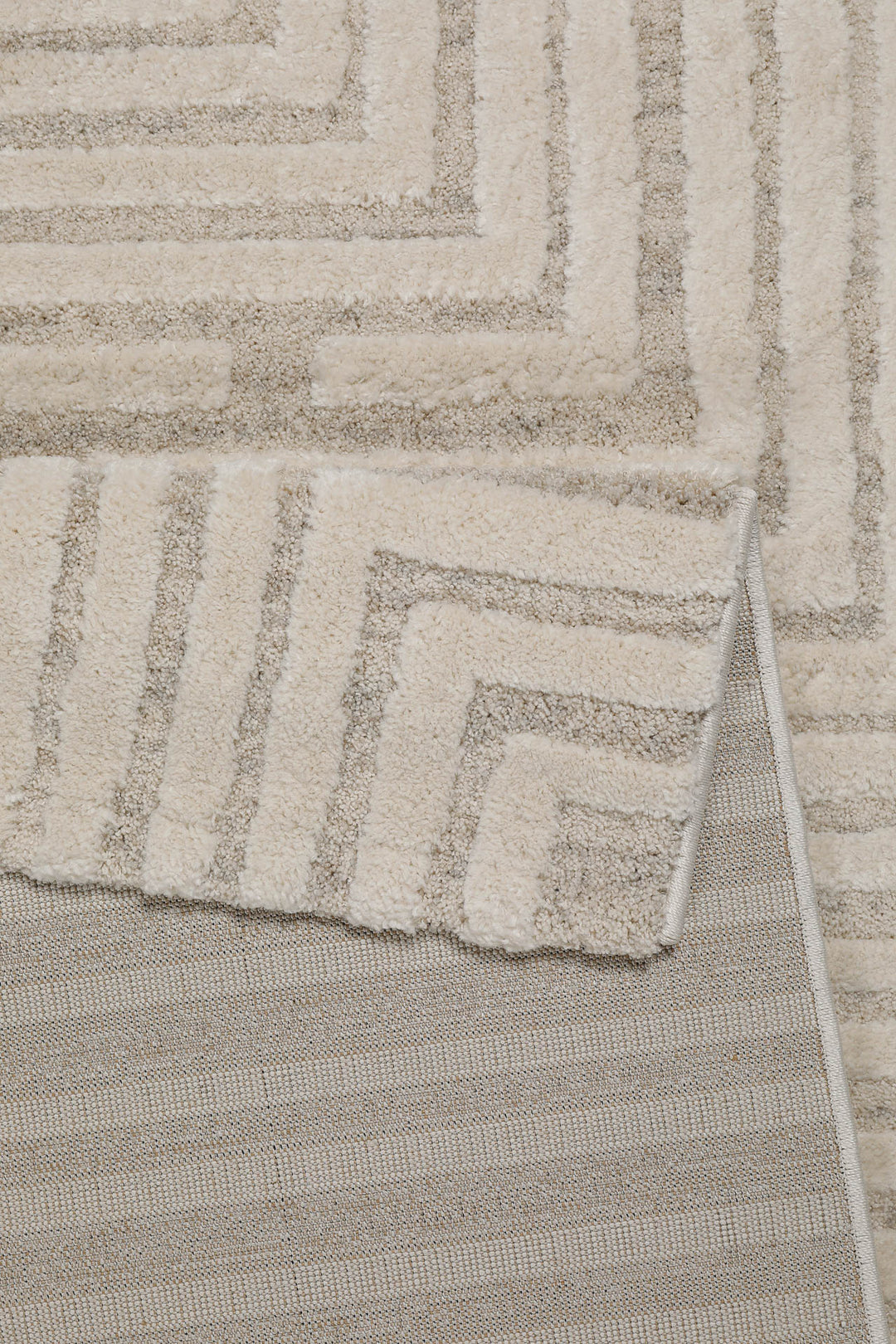 Hillmar Teppich creme beige Kurzflor rechteckig
