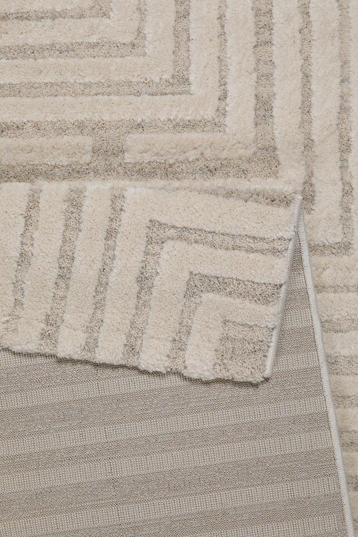 Hillmar Teppich creme beige Kurzflor rechteckig
