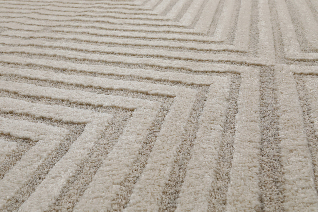 Hillmar Teppich creme beige Kurzflor rechteckig