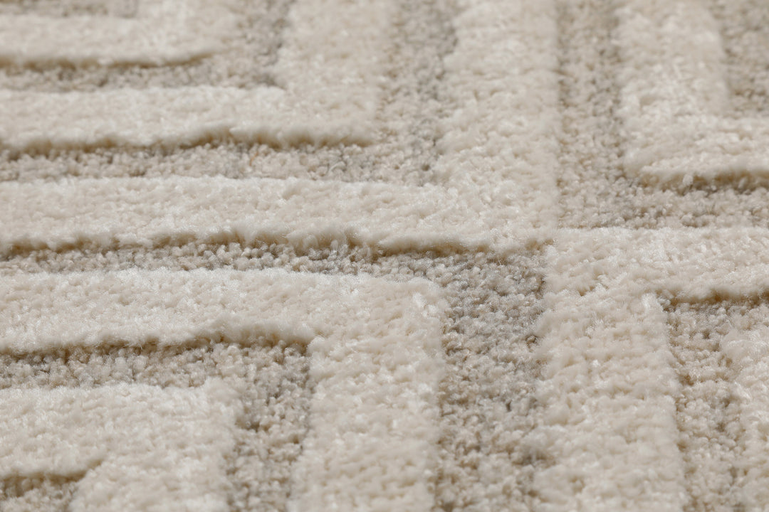 Hillmar Teppich creme beige Kurzflor rechteckig
