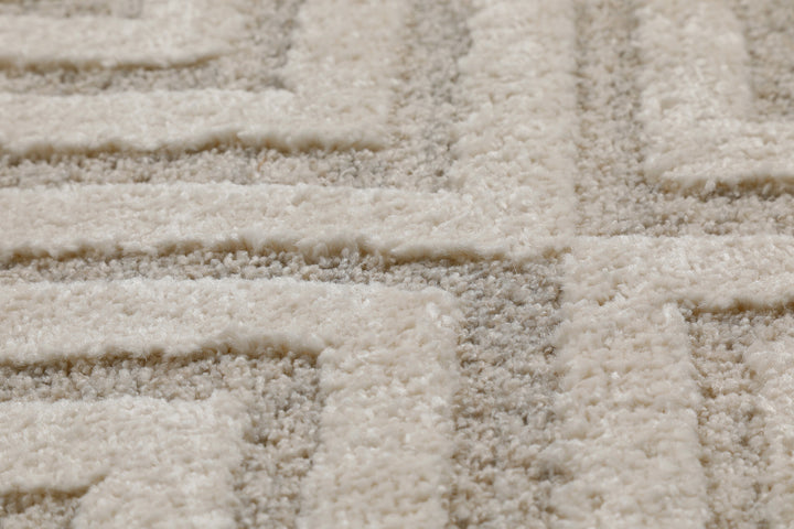 Hillmar Teppich creme beige Kurzflor rechteckig