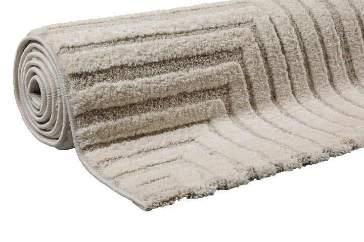Hillmar Teppich creme beige Kurzflor rechteckig