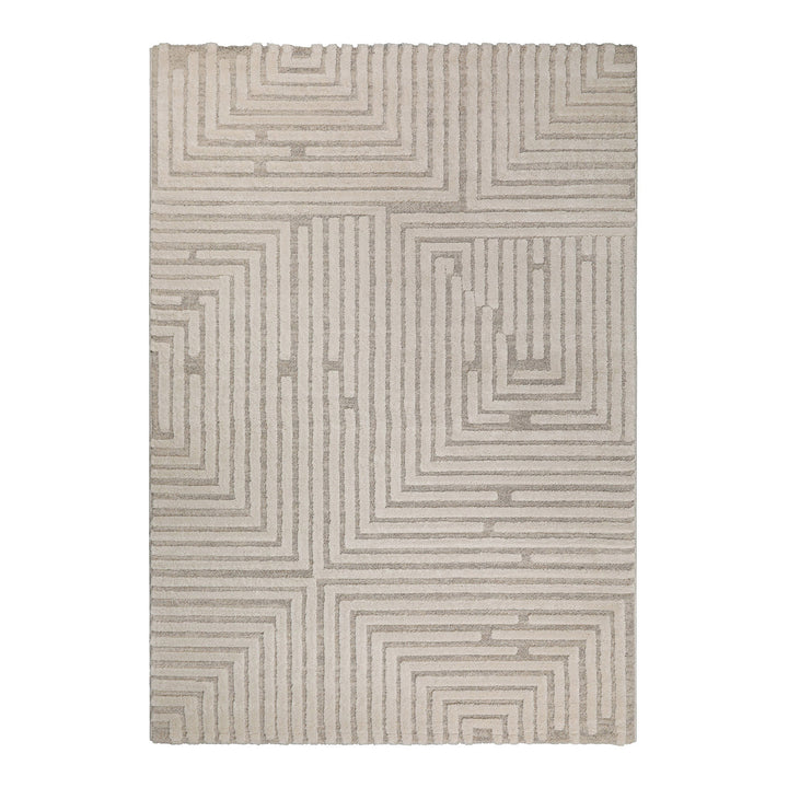 Hillmar Teppich creme beige Kurzflor rechteckig